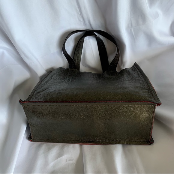 BALLY Brown Metallic Medium Leather Tote - Picture 6 of 11